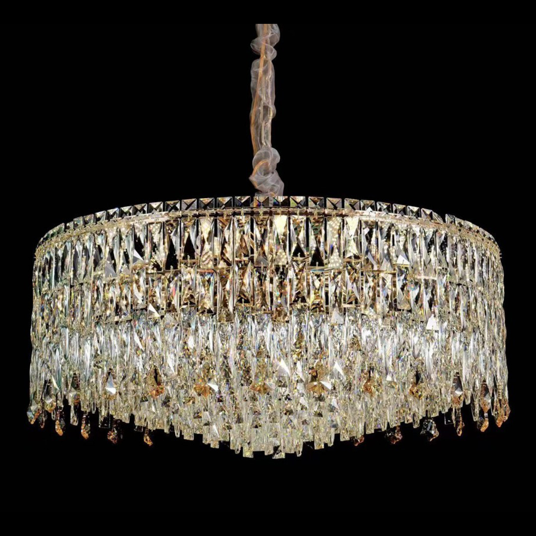 Люстра подвесная The Empress Gold FL1061-22P из хрусталя — Fluorite