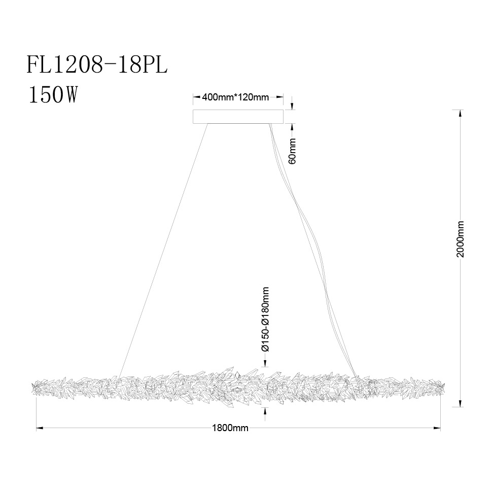 Подвесная люстра Stellary FL1208-18PL из кварца — Fluorite — фото 5