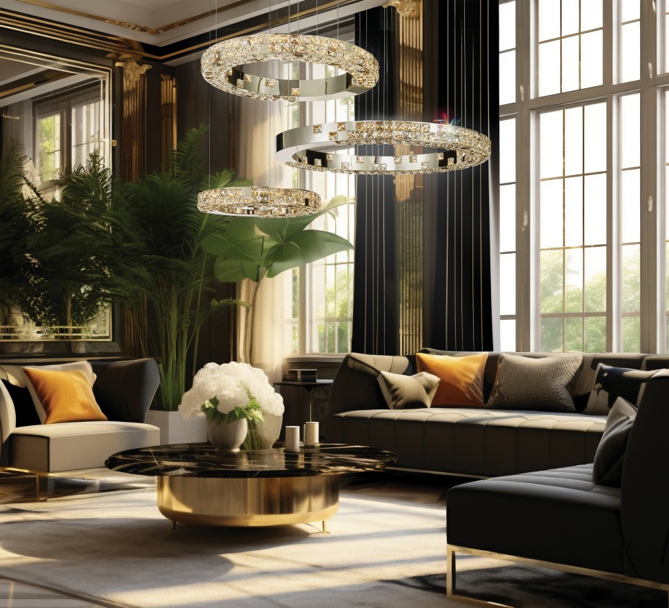 Люстра подвесная Elegance Gold FL1106-30P