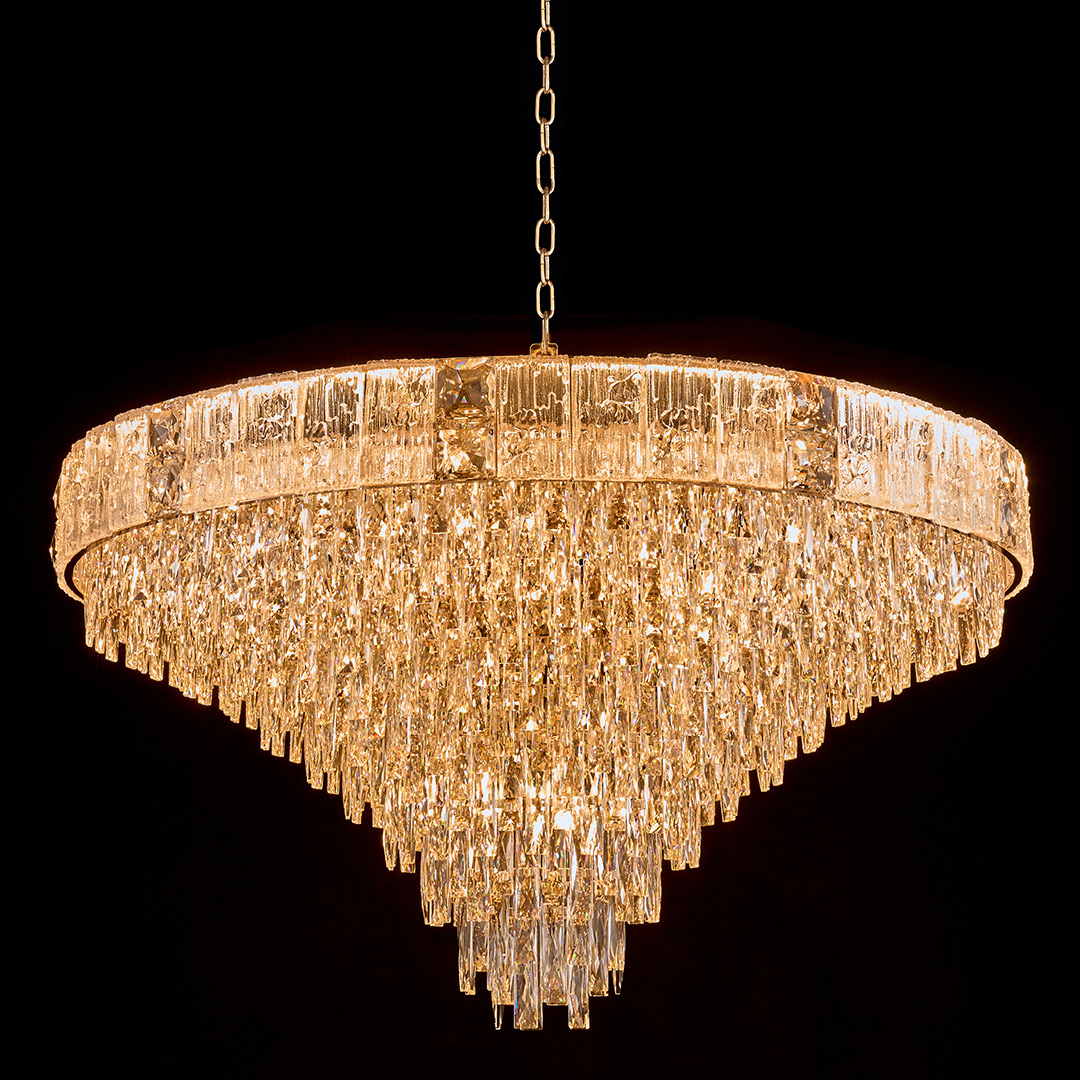 Люстра подвесная Delight Gold FL1058-27P из хрусталя — Fluorite