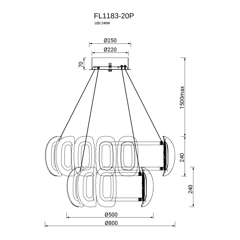 Люстра подвесная Nobilta FL1183-20P