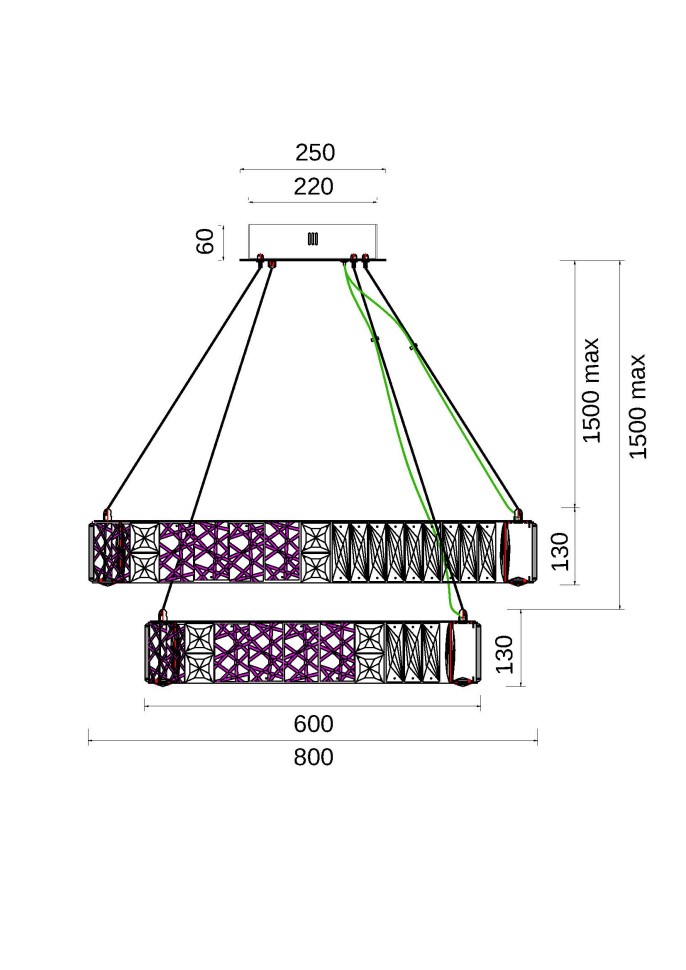 Люстра подвесная Ravissement Chrome FL1068-14P