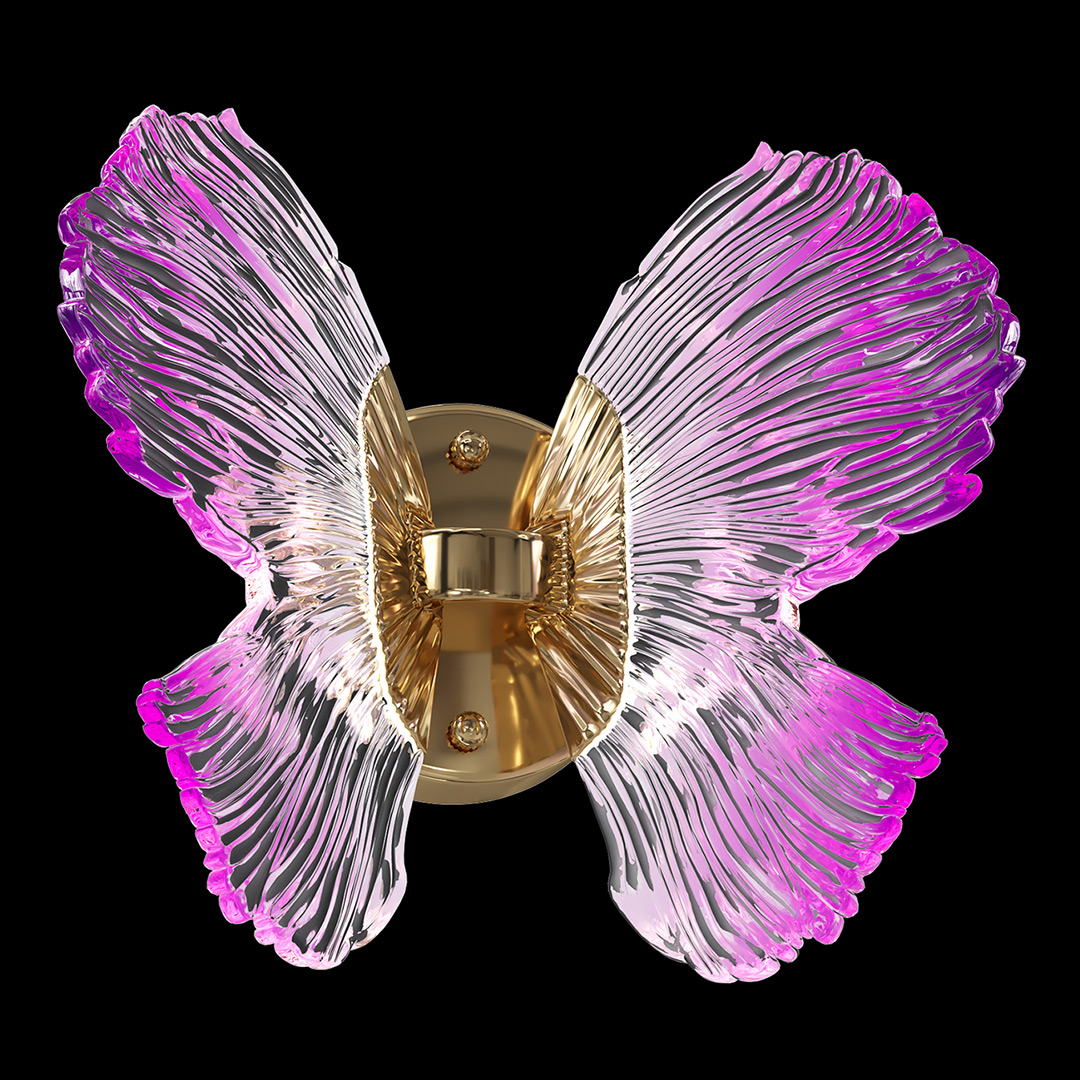 Бра  Borboleta Purple FL1103-1W3 из смолы — Fluorite — фото 4