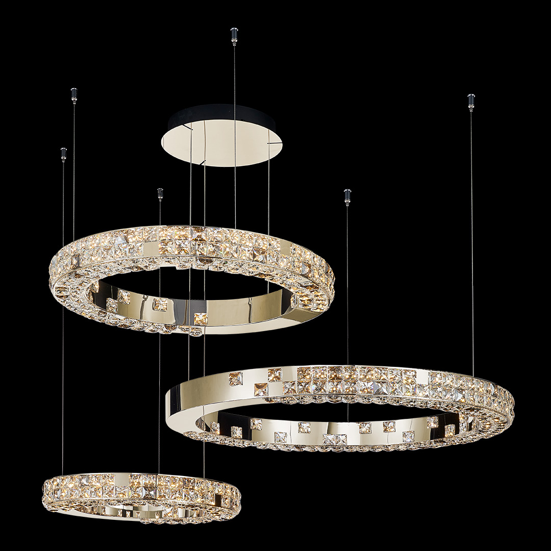 Люстра подвесная Elegance Gold FL1106-30P из хрусталя — Fluorite
