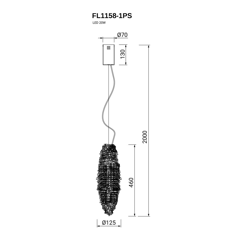 Подвесной светильник Primo FL1158-1PS