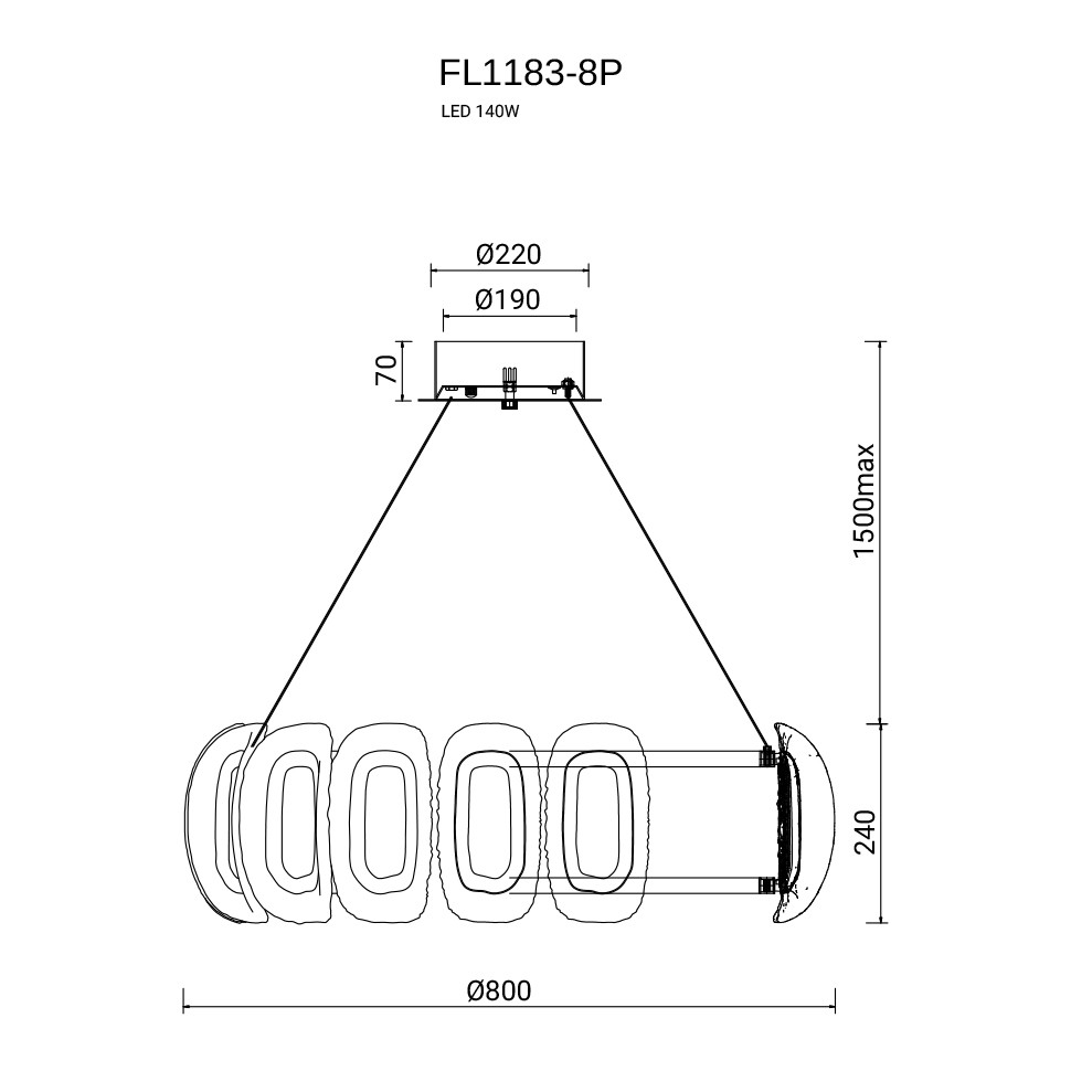 Люстра подвесная Nobilta FL1183-8P