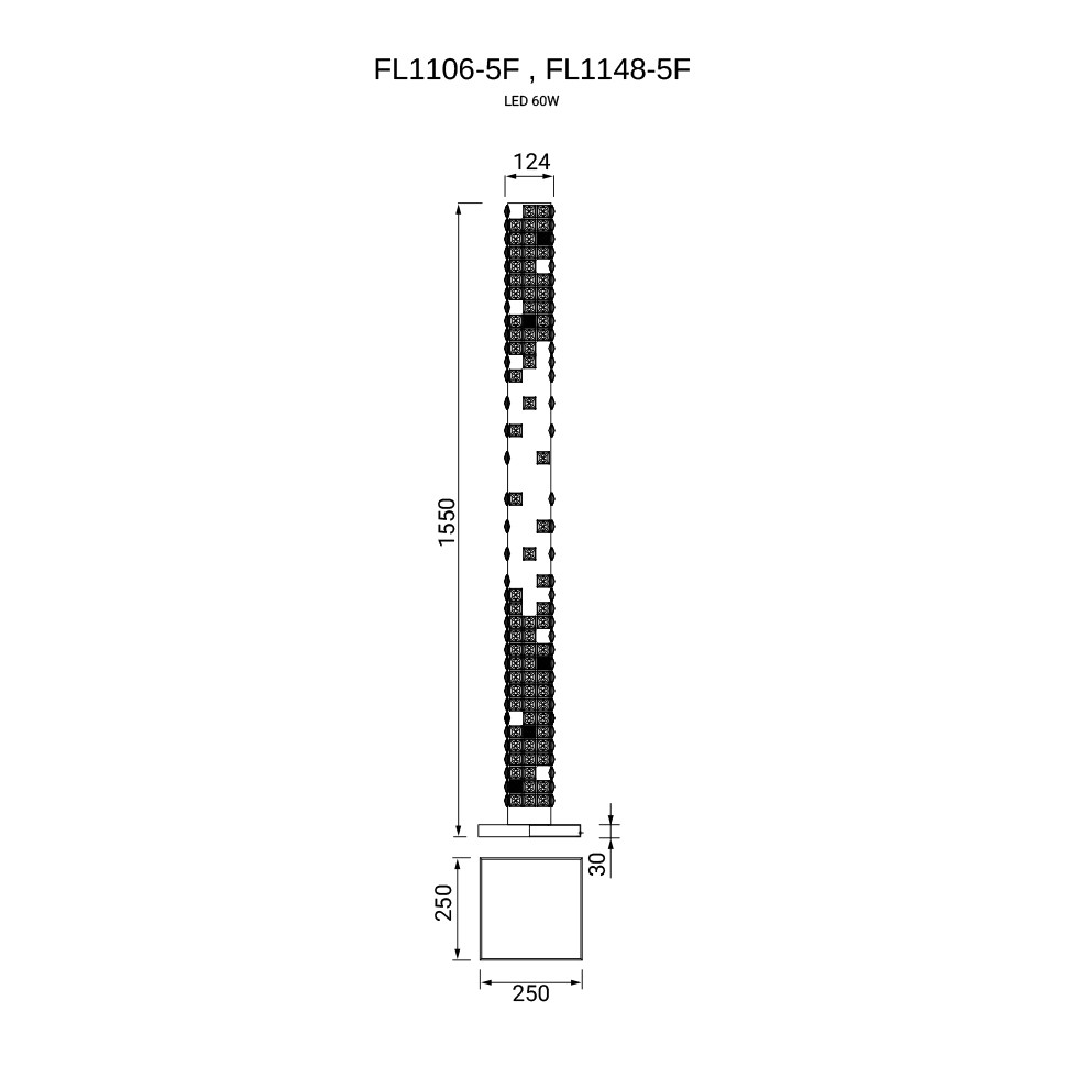 Торшер Elegance Gold FL1106-5F