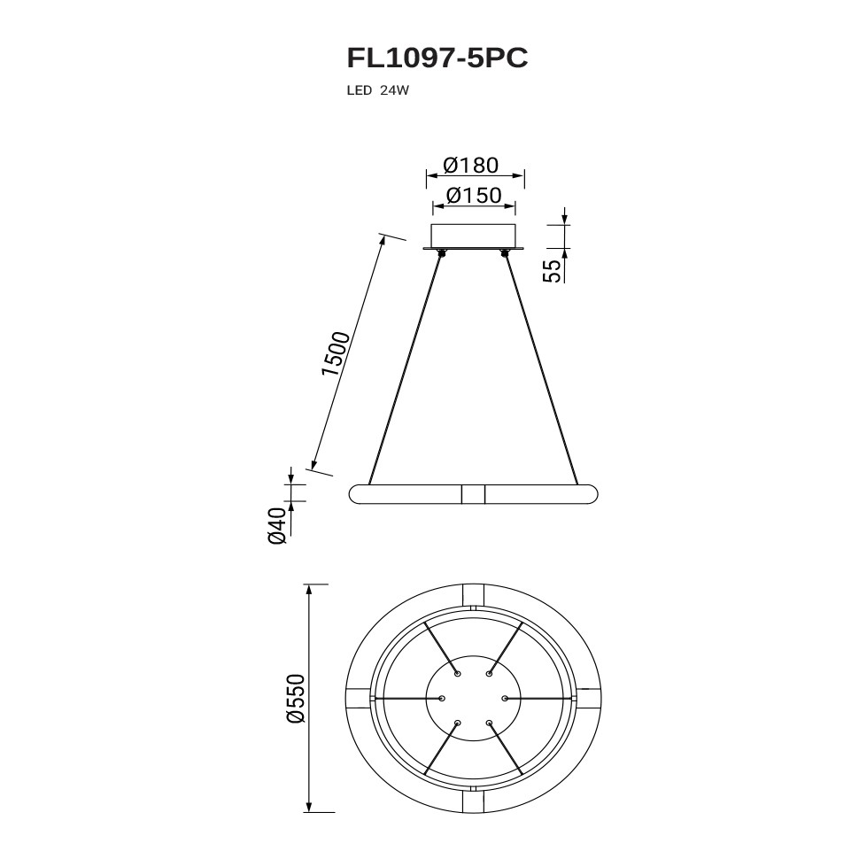 Люстра подвесная Sauvage FL1097-5PC