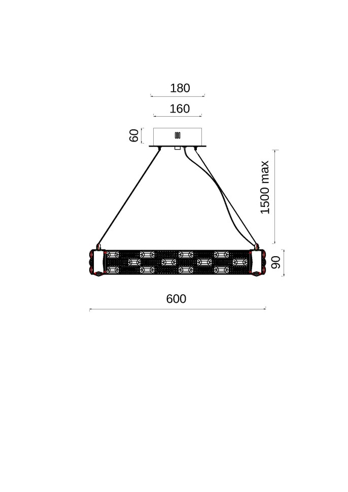 Люстра подвесная Festo Gold FL1051-7P