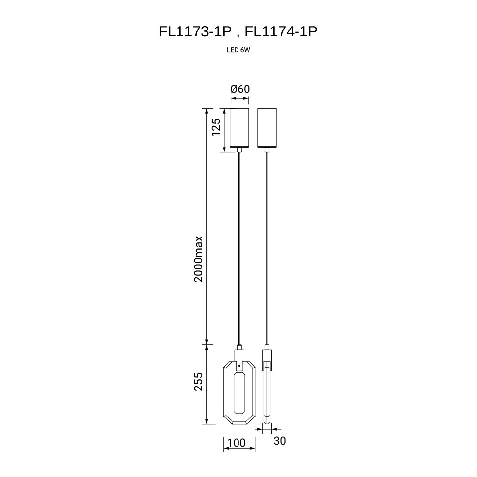 Подвесной светильник Flagranti Chrome FL1174-1P