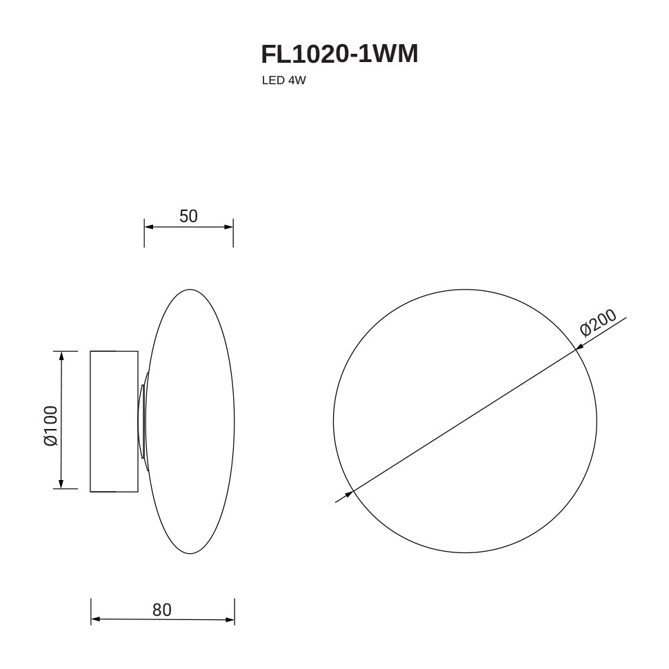 Бра luminosa FL1020-1WM