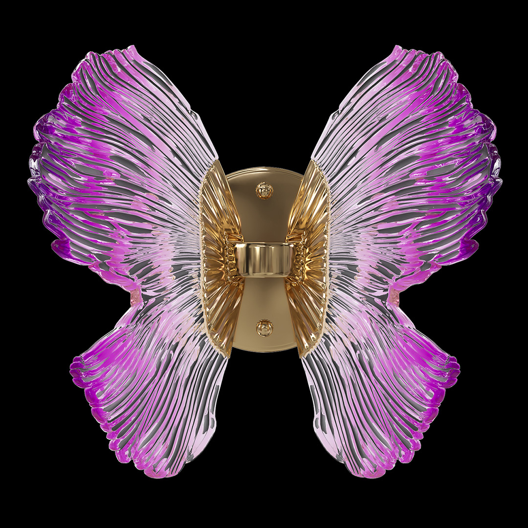 Бра  Borboleta Purple FL1103-1W3 из смолы — Fluorite — фото 3