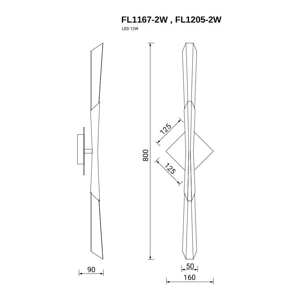 Бра Unico Silver FL1205-2W