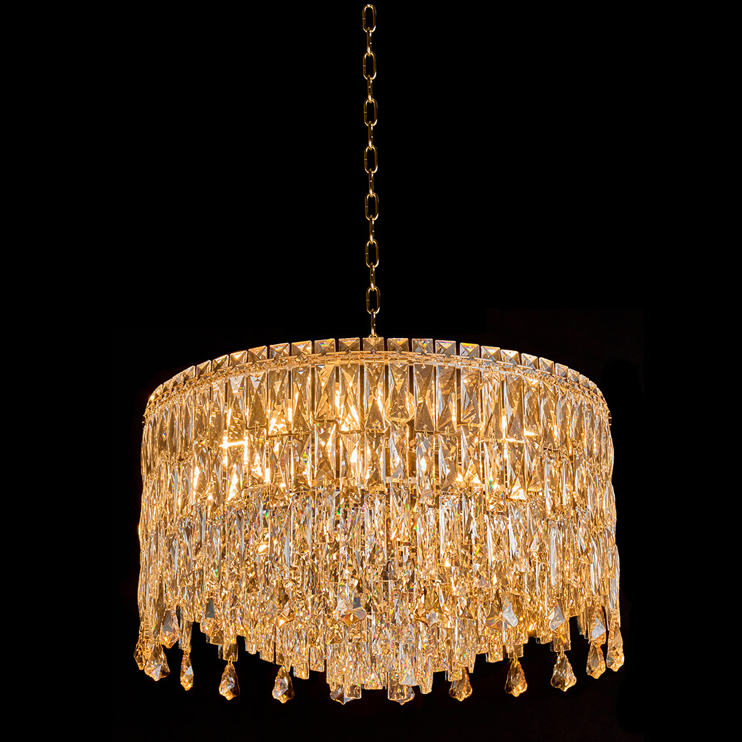 Люстра подвесная The Empress Gold FL1061-14P из хрусталя — Fluorite