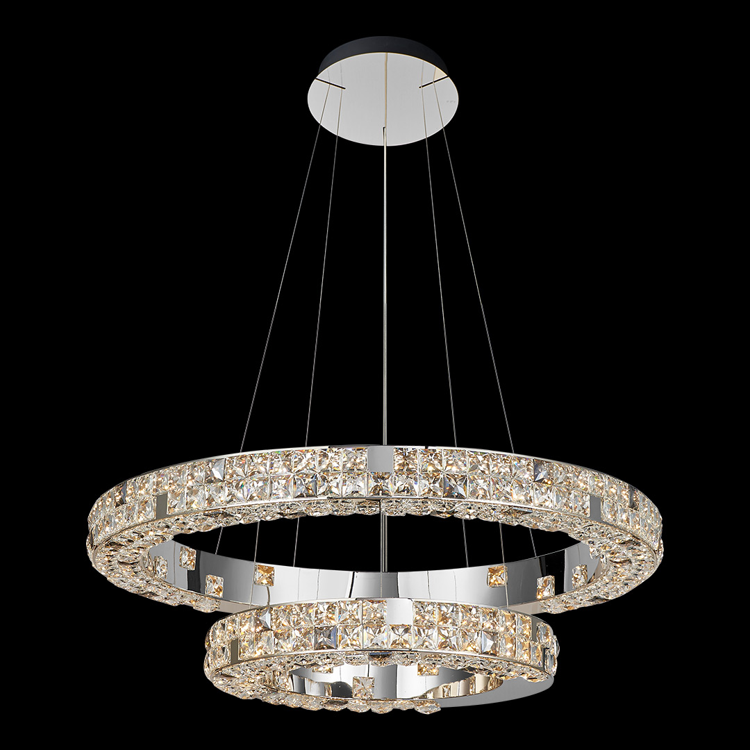 Люстра подвесная Elegance Chrome FL1148-20P из хрусталя — Fluorite