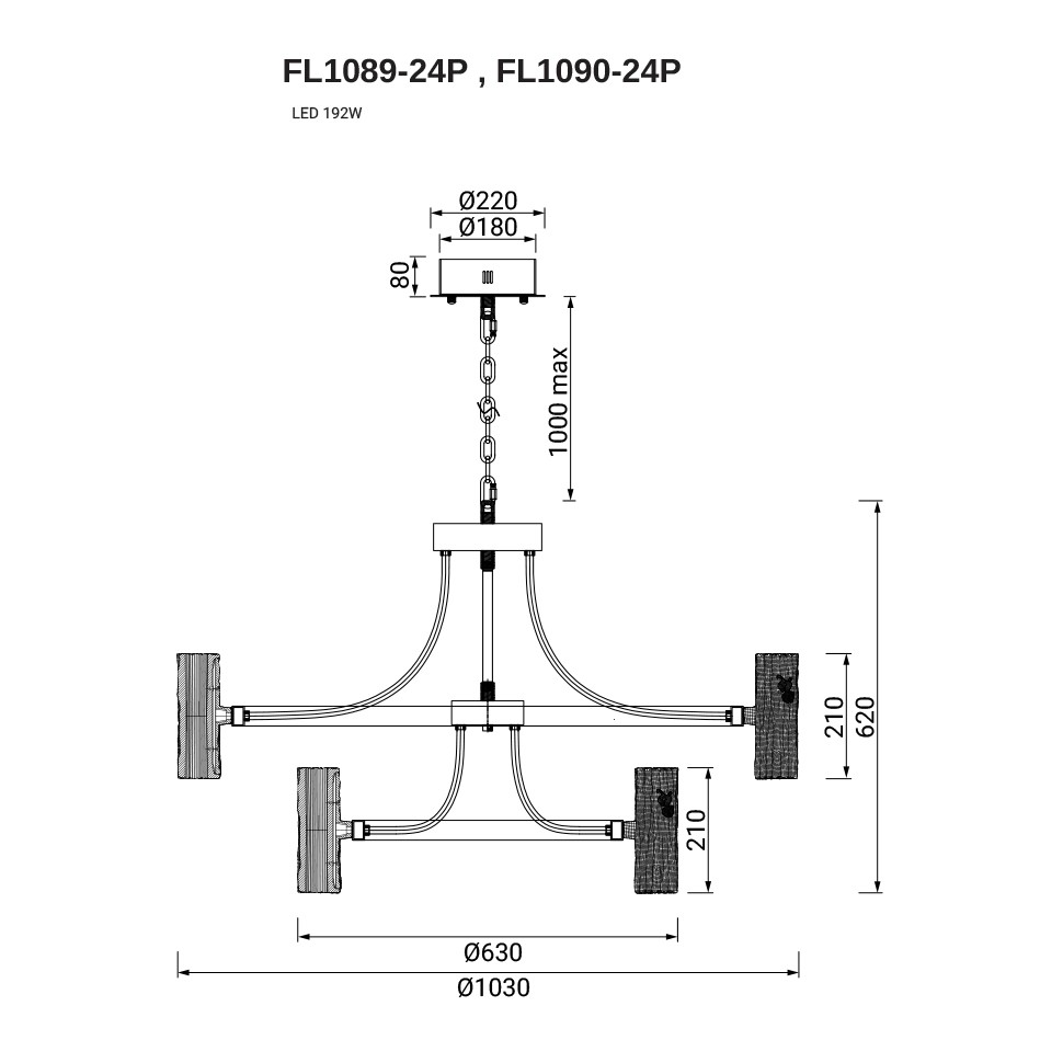 Люстра подвесная Inverno Clear FL1089-24P