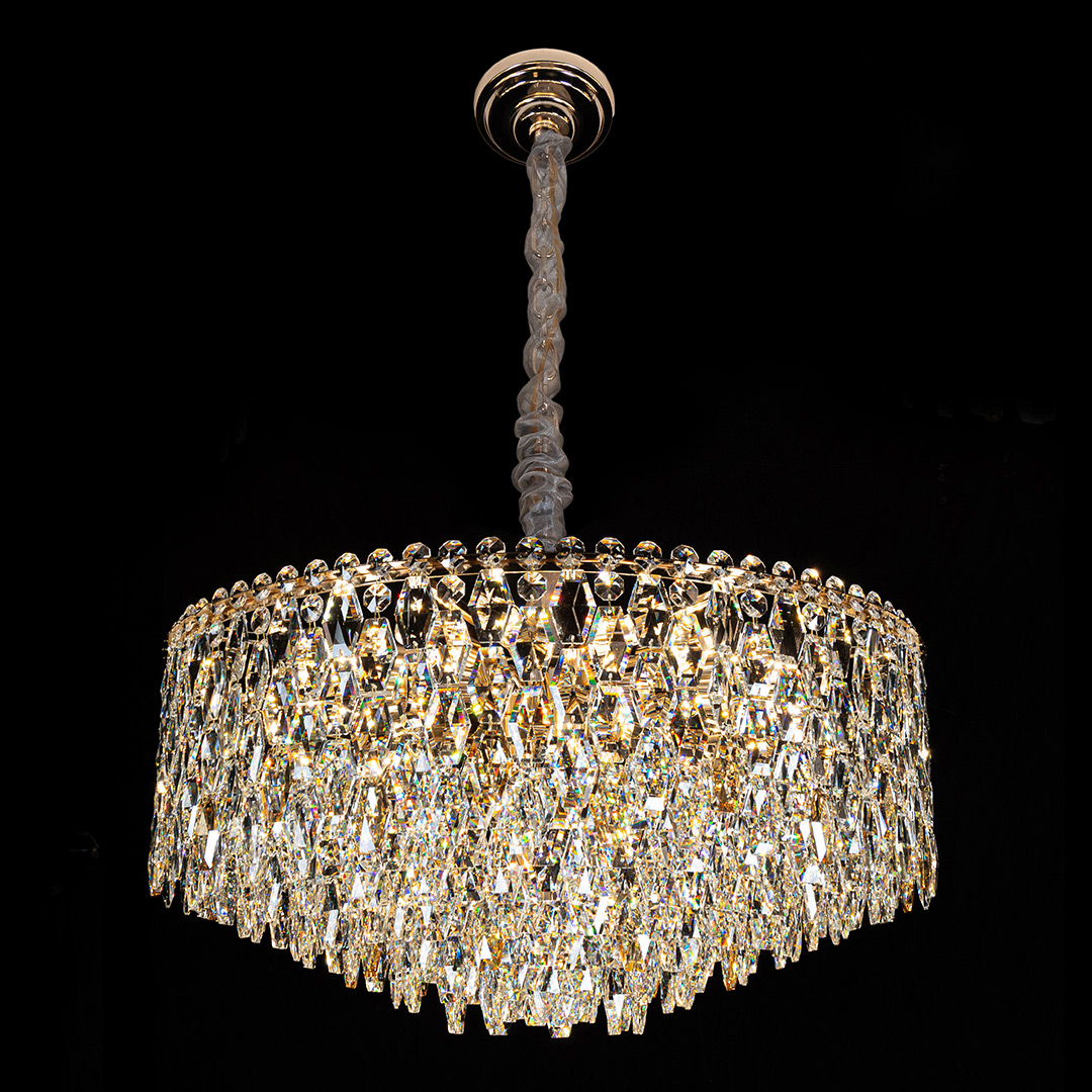 Люстра подвесная Sovrana Gold FL1190-22P из хрусталя — Fluorite