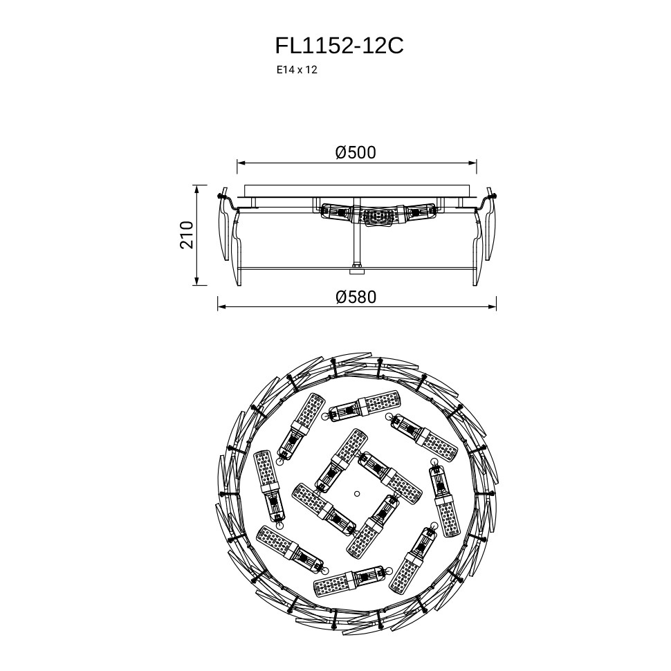 Люстра потолочная Infinita FL1152-12C