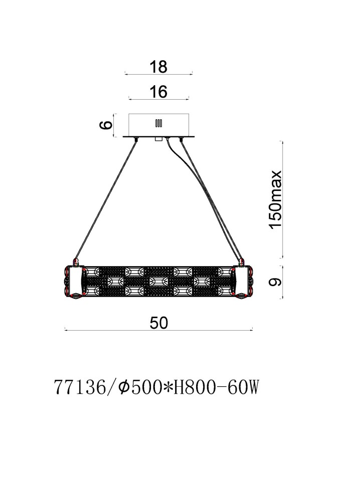 Люстра подвесная Festo Chrome FL1052-6P