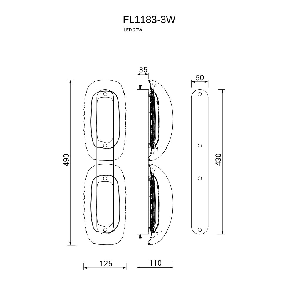 Бра Nobilta FL1183-3W