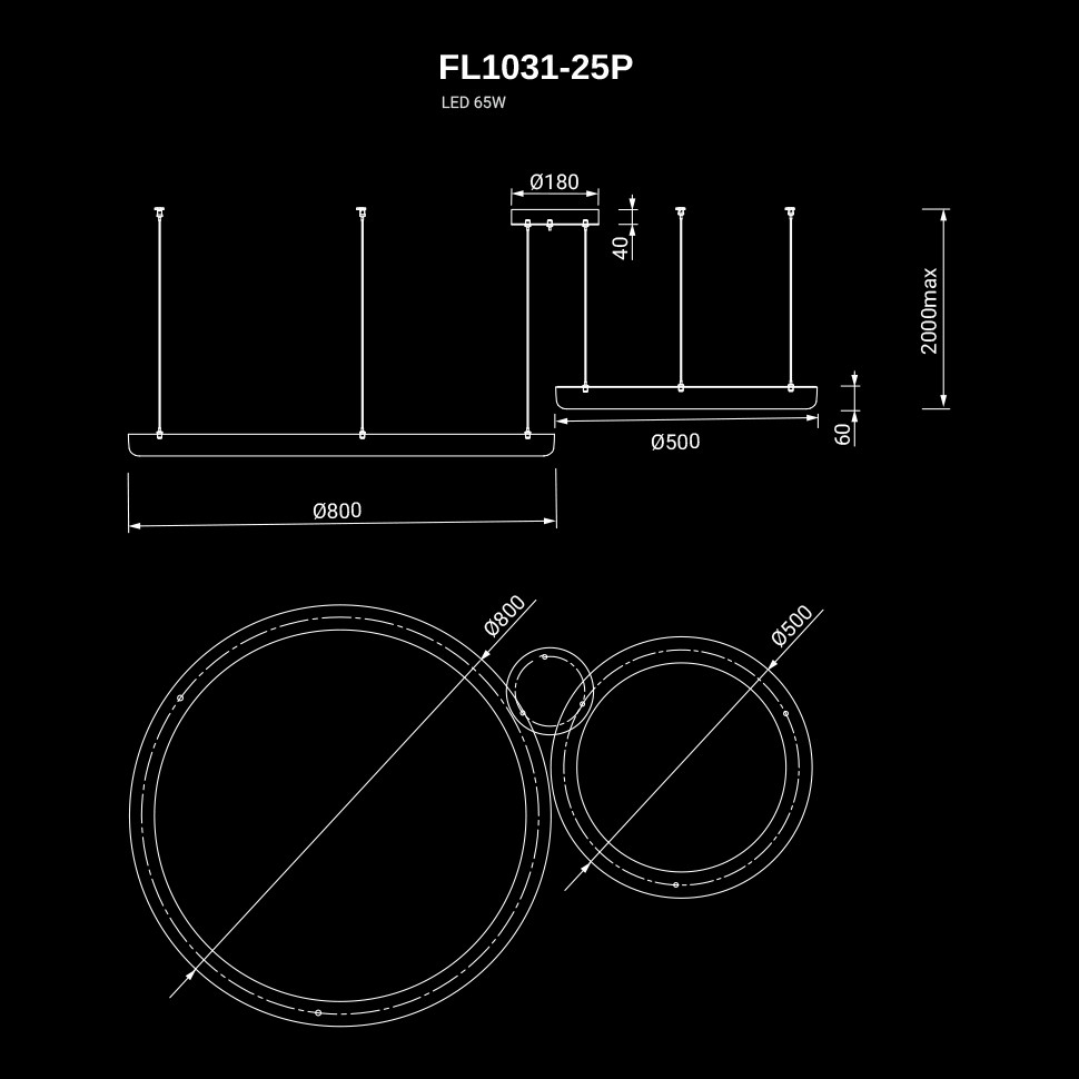 Подвесная люстра Modum FL1031-25P