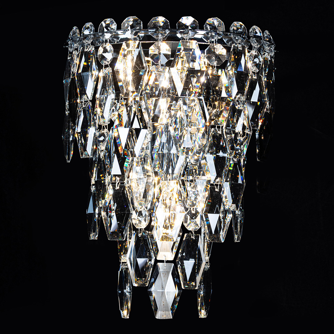 Бра Sovrana Chrome FL1191-3W из хрусталя — Fluorite
