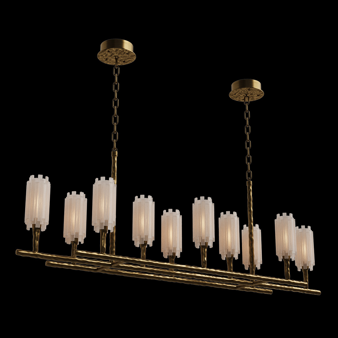 Подвесная люстра Passion Brass FL1219-10PL из селенита — Fluorite
