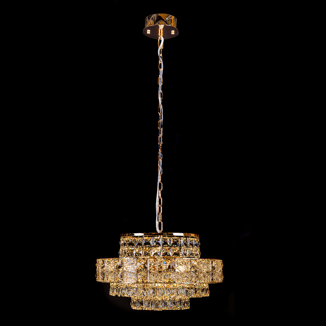 Люстра подвесная Majeste Gold FL1060-13P из хрусталя — Fluorite