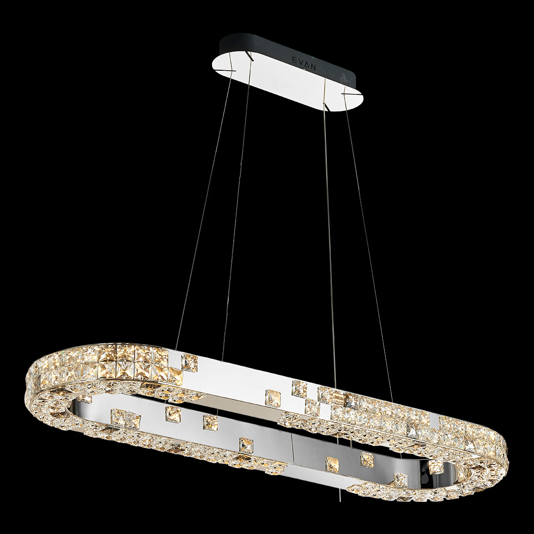 Люстра подвесная Elegance Chrome FL1148-11PO из хрусталя — Fluorite