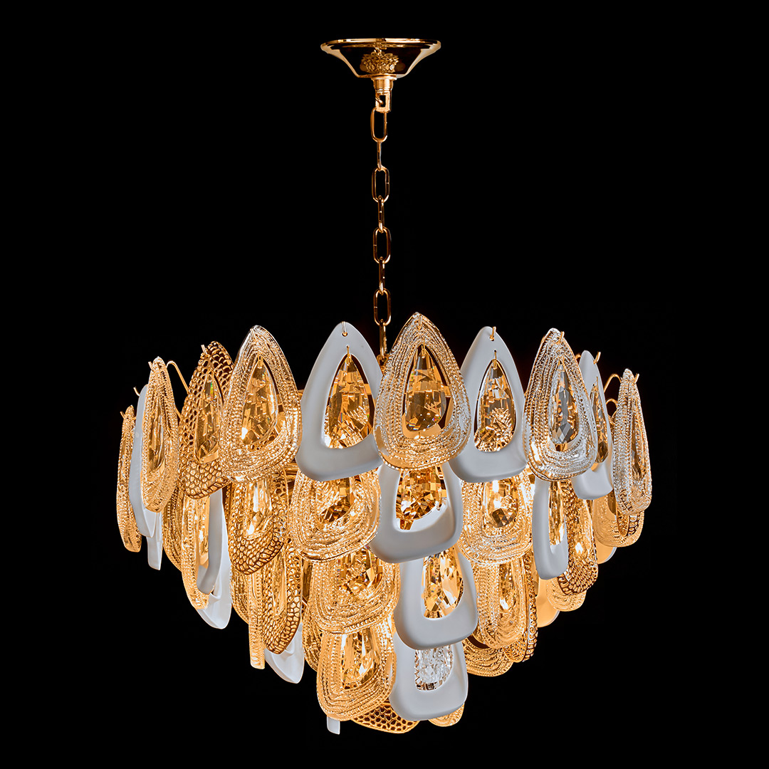 Люстра подвесная Finezza FL1092-13P из хрусталя — Fluorite