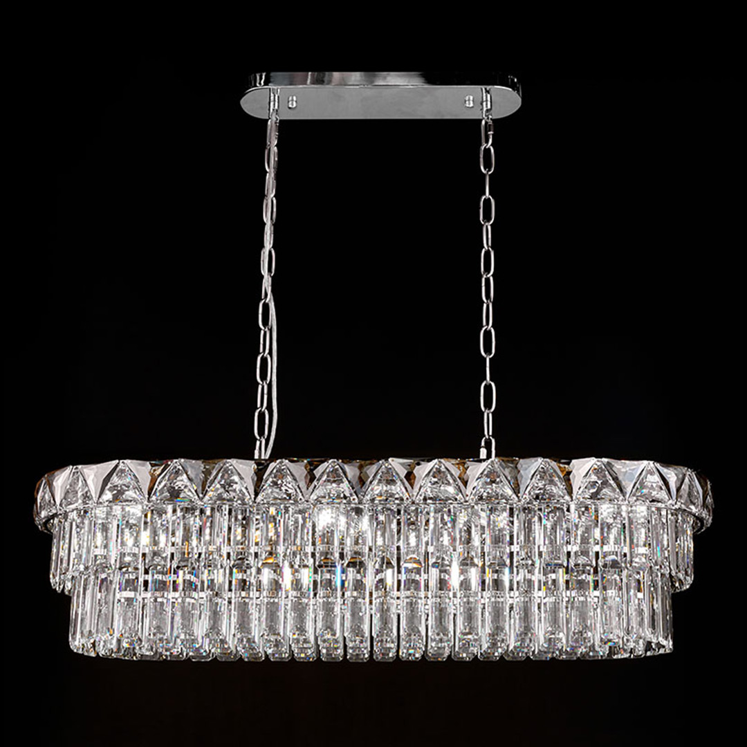 Люстра подвесная Normandie Chrome FL1085-13P из хрусталя — Fluorite