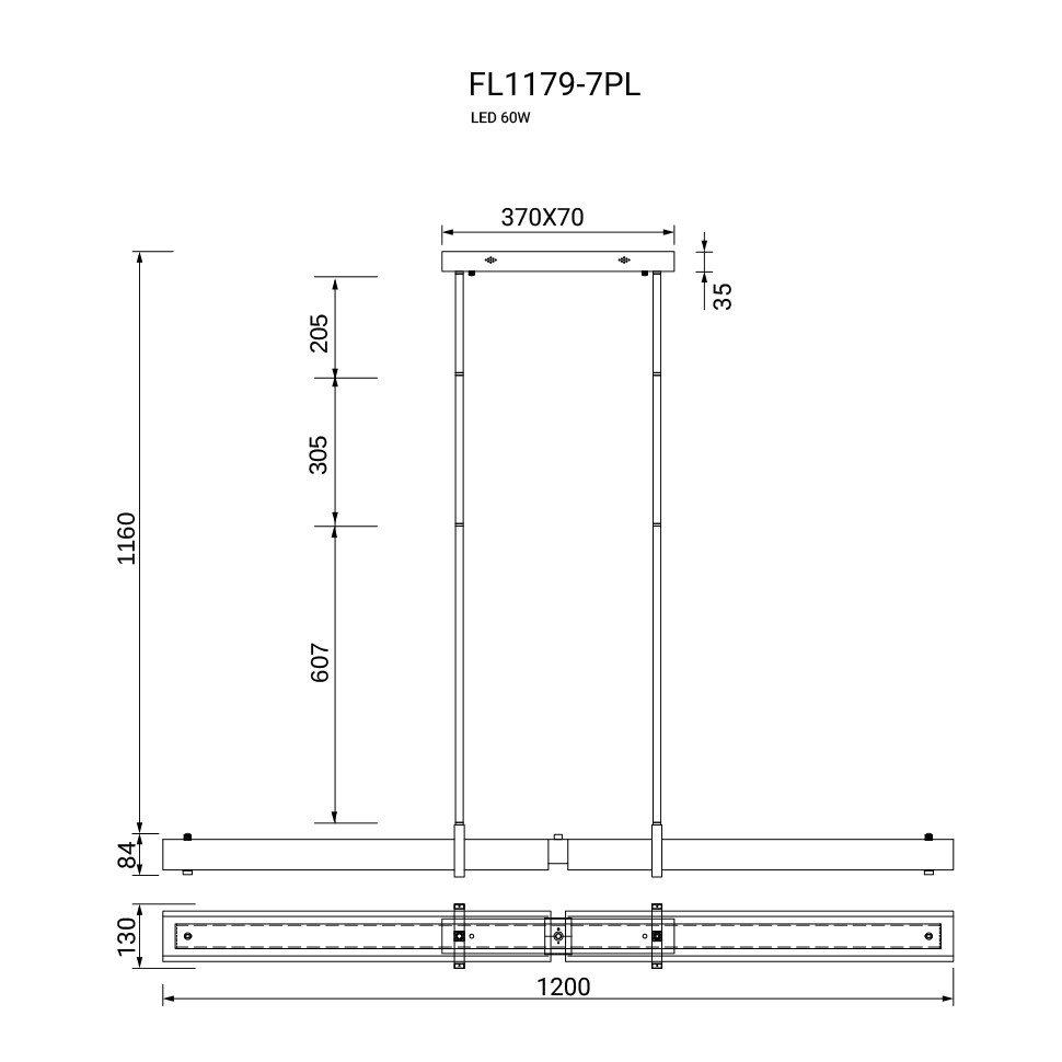 Люстра подвесная Rudeza Chrome FL1179-7PL