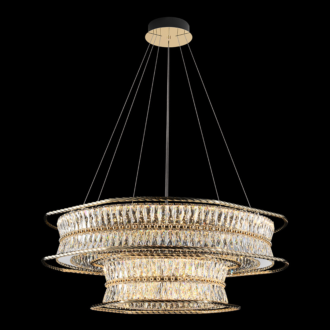 Люстра подвесная Sacrement Gold FL1181-20P из хрусталя — Fluorite