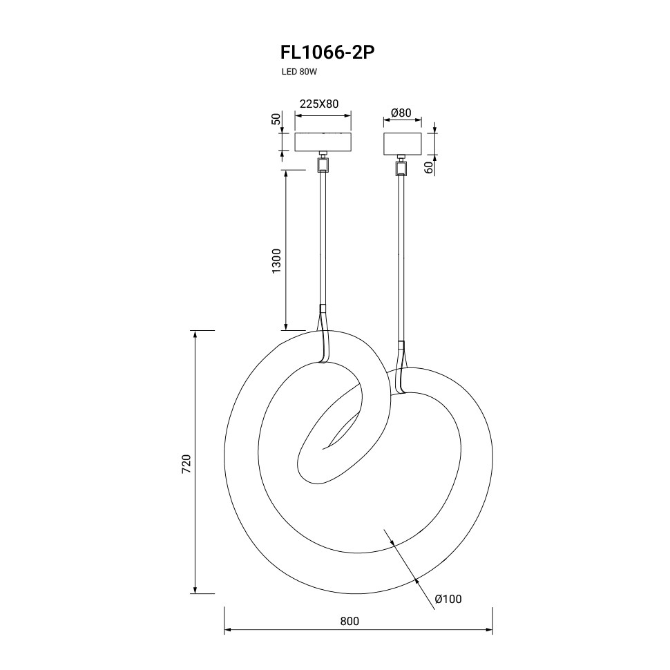 Люстра подвесная Regolarita FL1166-2P
