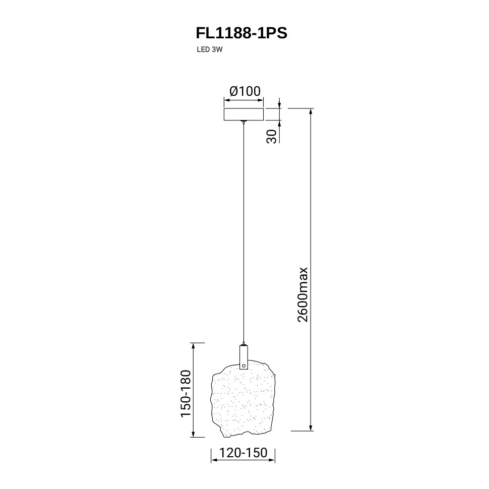 Подвесной светильник Gelo FL1188-1PS