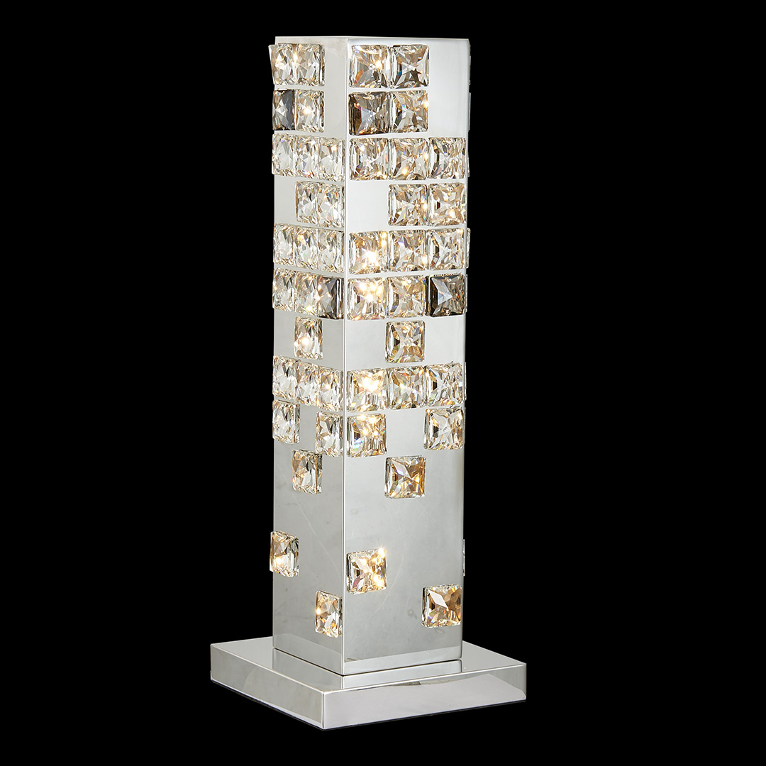 Настольная лампа Elegance Chrome FL1148-3T из хрусталя — Fluorite