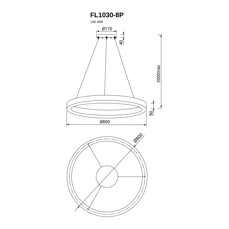 Подвесная люстра Modum FL1030-8P