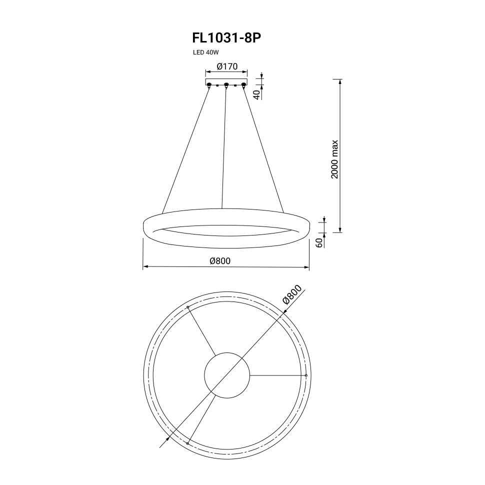 Подвесная люстра Modum FL1031-8P