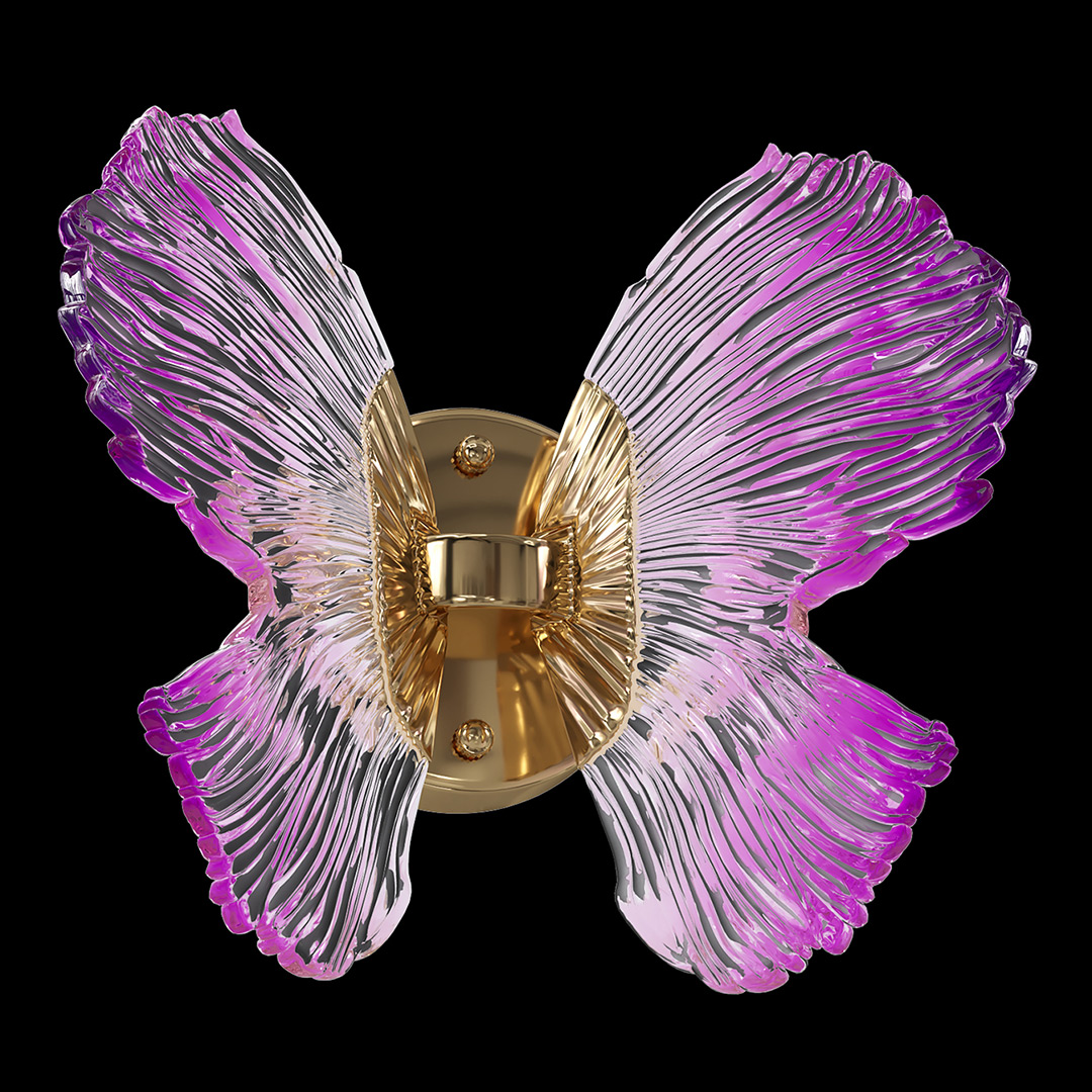 Бра  Borboleta Purple FL1103-1W3 из смолы — Fluorite — фото 5