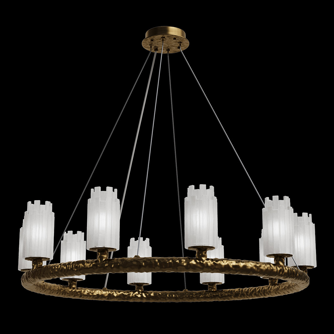 Подвесная люстра Fervore Brass FL1221-10P из селенита — Fluorite