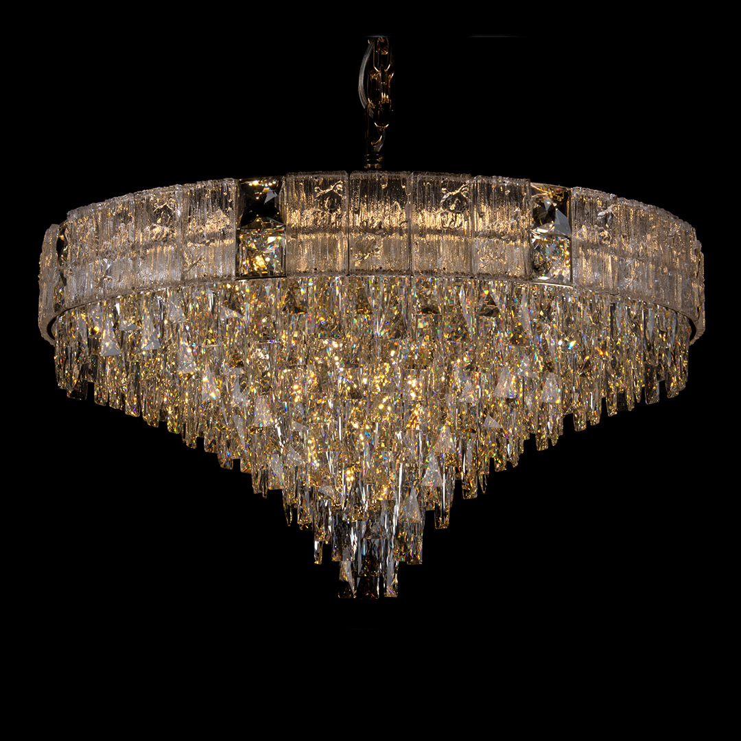 Люстра подвесная Delight Gold FL1058-21P из хрусталя — Fluorite