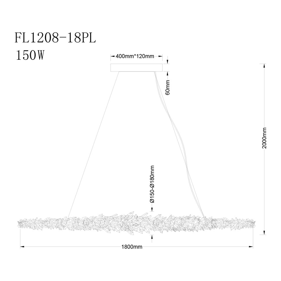 Подвесная люстра Stellary FL1208-18PL