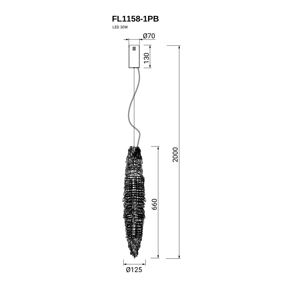 Подвесной светильник Primo FL1158-1PB