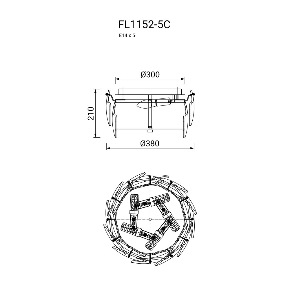 Люстра потолочная Infinita FL1152-5C