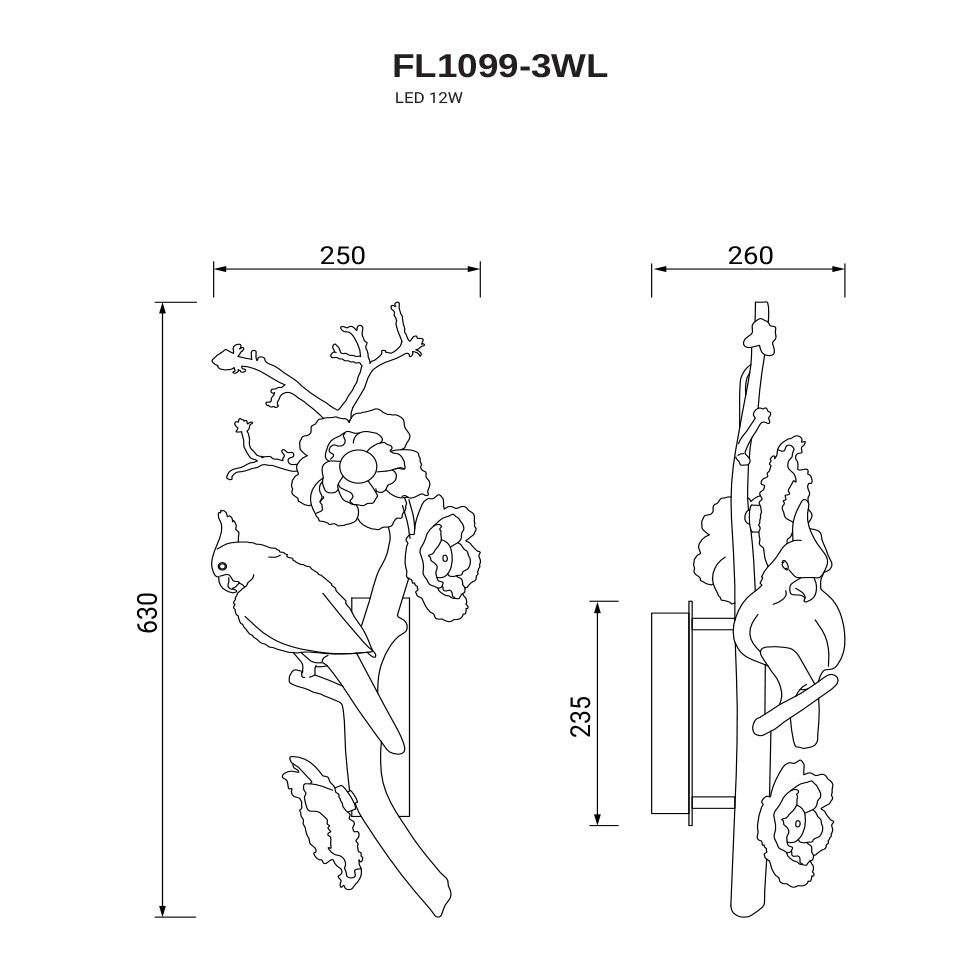 Бра  Sauvage Left FL1099-3WL