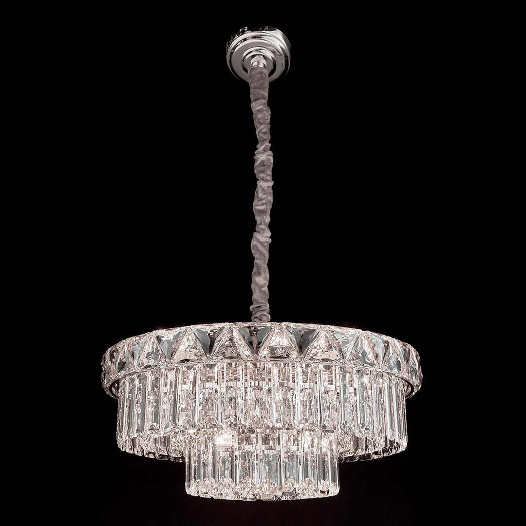 Люстра подвесная Normandie Chrome FL1085-11P из хрусталя — Fluorite