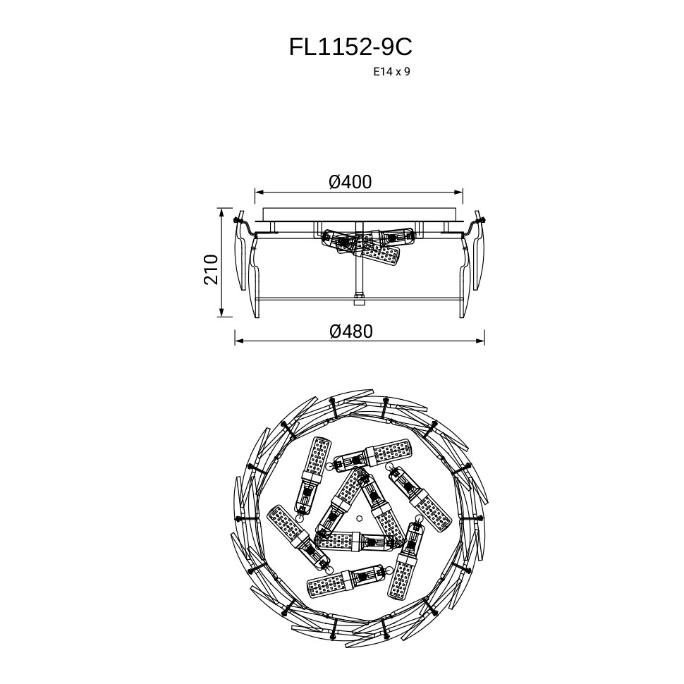 Люстра потолочная Infinita FL1152-9C