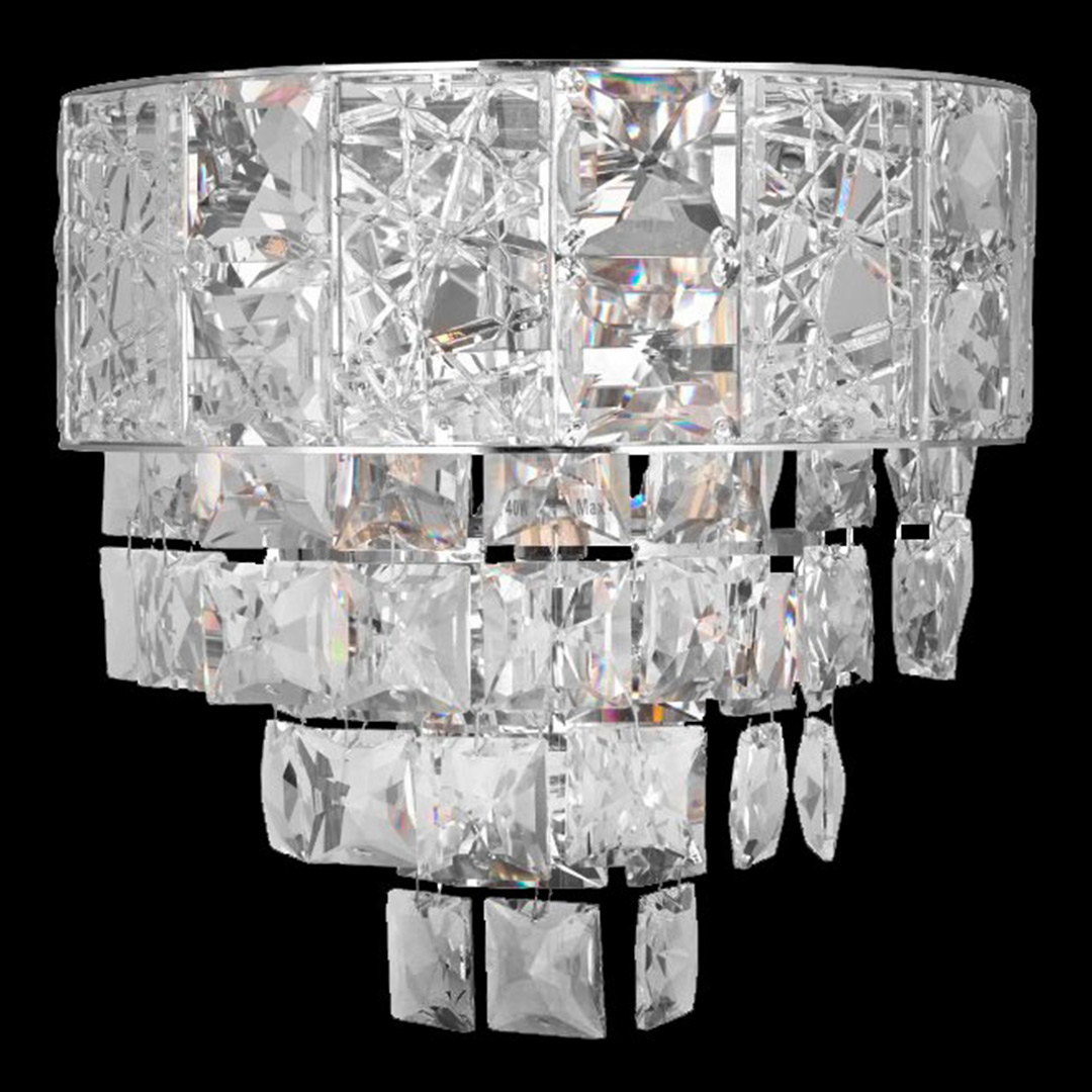 Бра Majeste Chrome FL1059-3W из хрусталя — Fluorite