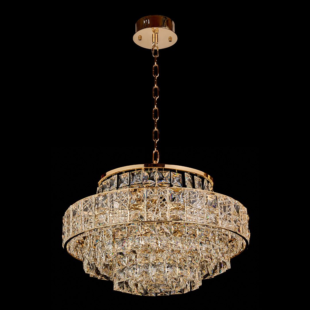 Люстра подвесная Majeste Gold FL1060-16P из хрусталя — Fluorite