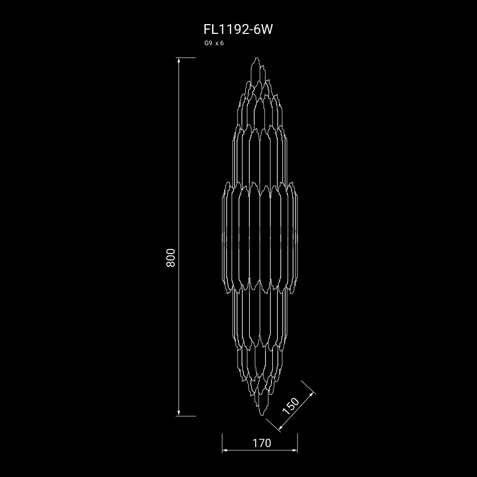 Бра Selena FL1192-6W из селенита — Fluorite — фото 3